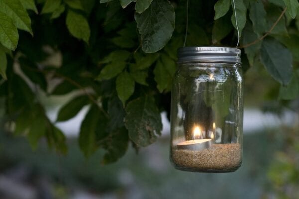 Mason jar candle holder for fall.