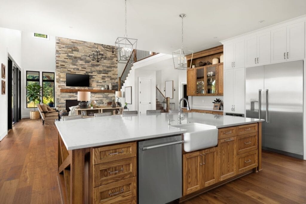 Modern rustic kitchen with island