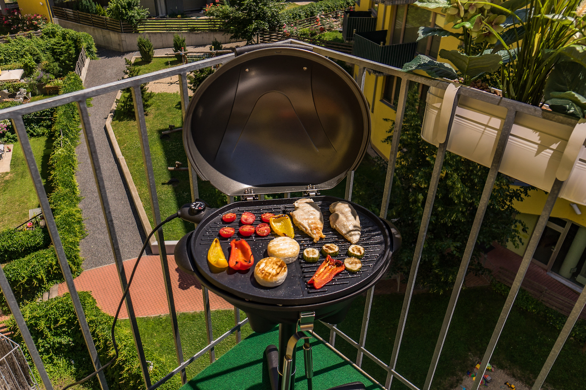 grill on a balcony