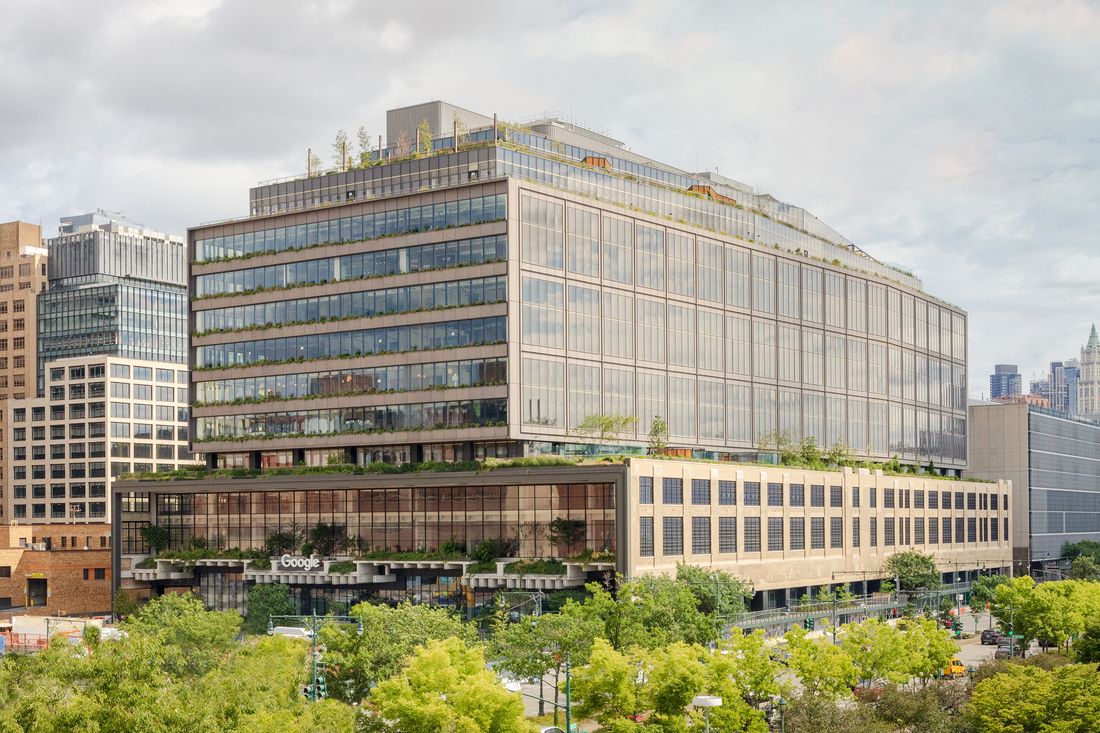 Nine new stories of Google offices stand atop the old St. John's Terminal.