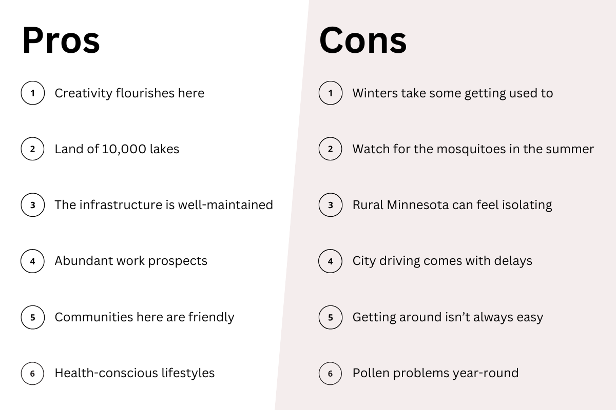 Pros and cons of living in Minnesota