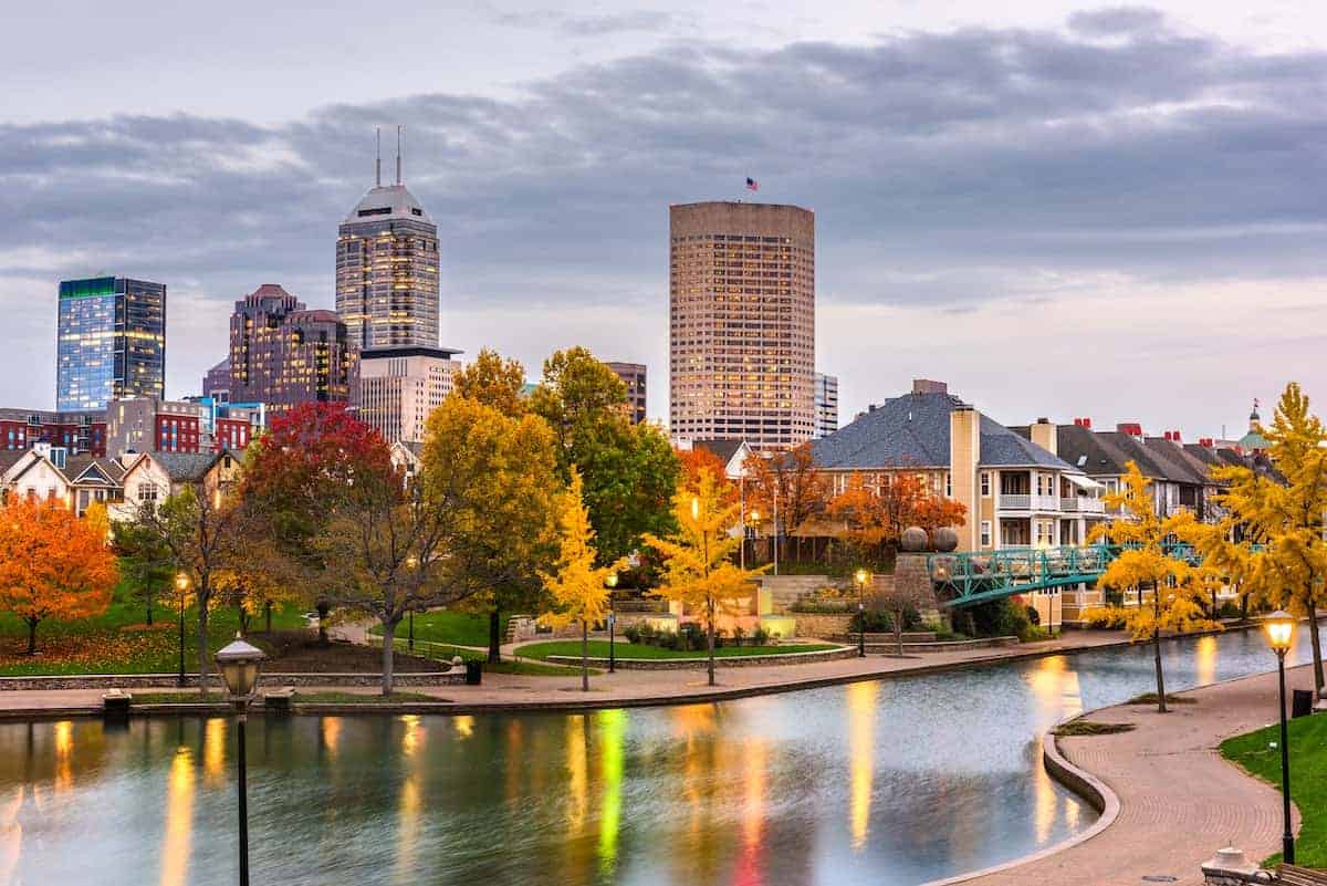 view of indianapolis downtown during autumn