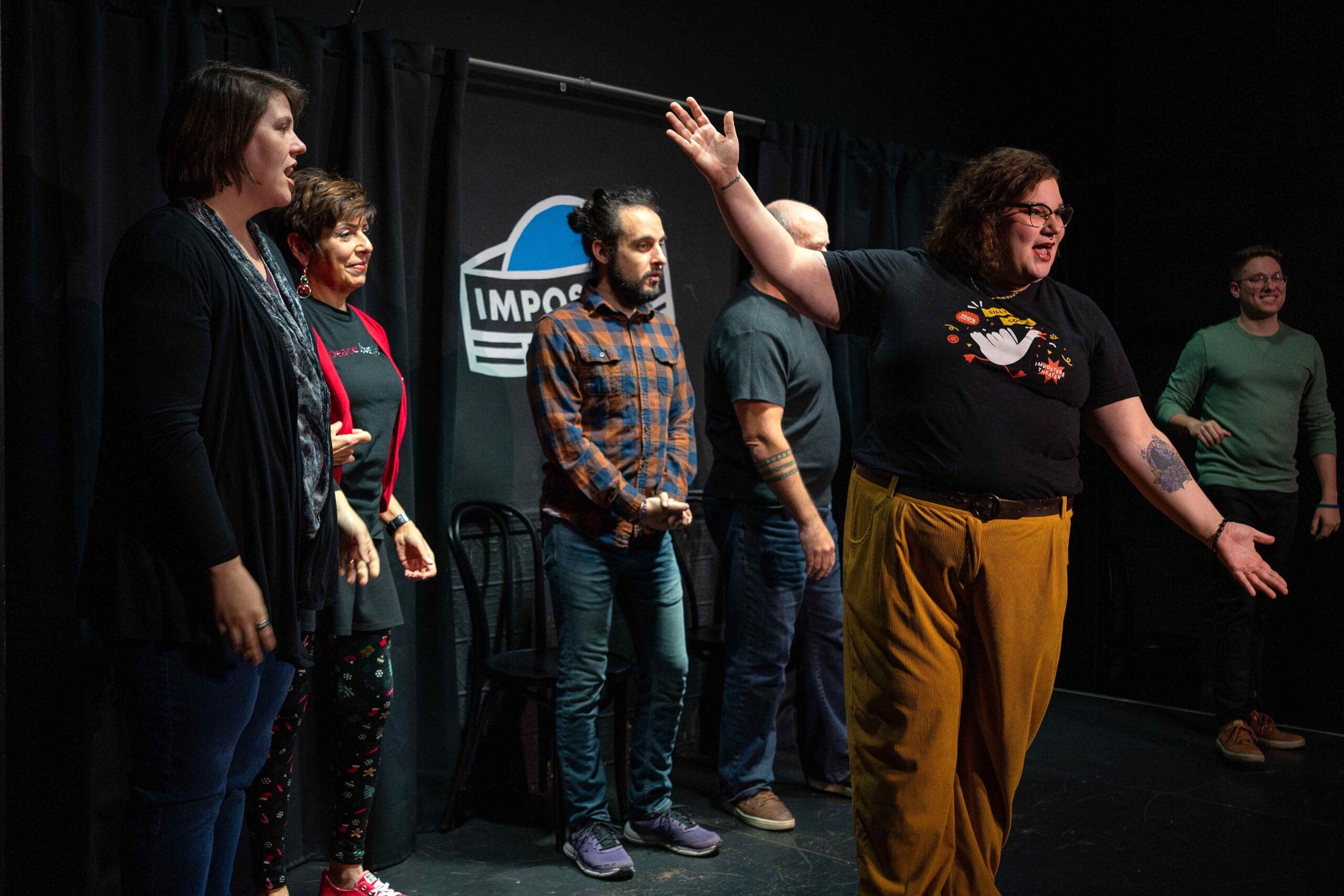 Performers on stage at Imposters Theatre in Cleveland, OH as captured by photographer Greg Mullin.