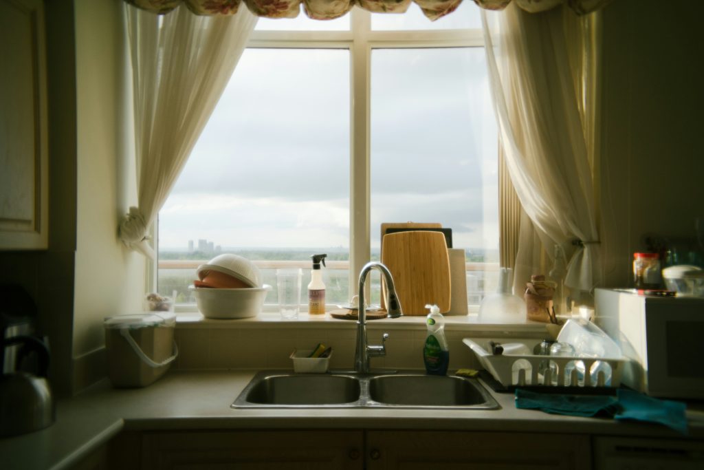 Kitchen window with view